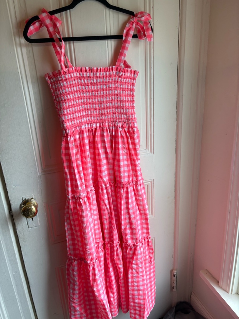 Pink gingham dress